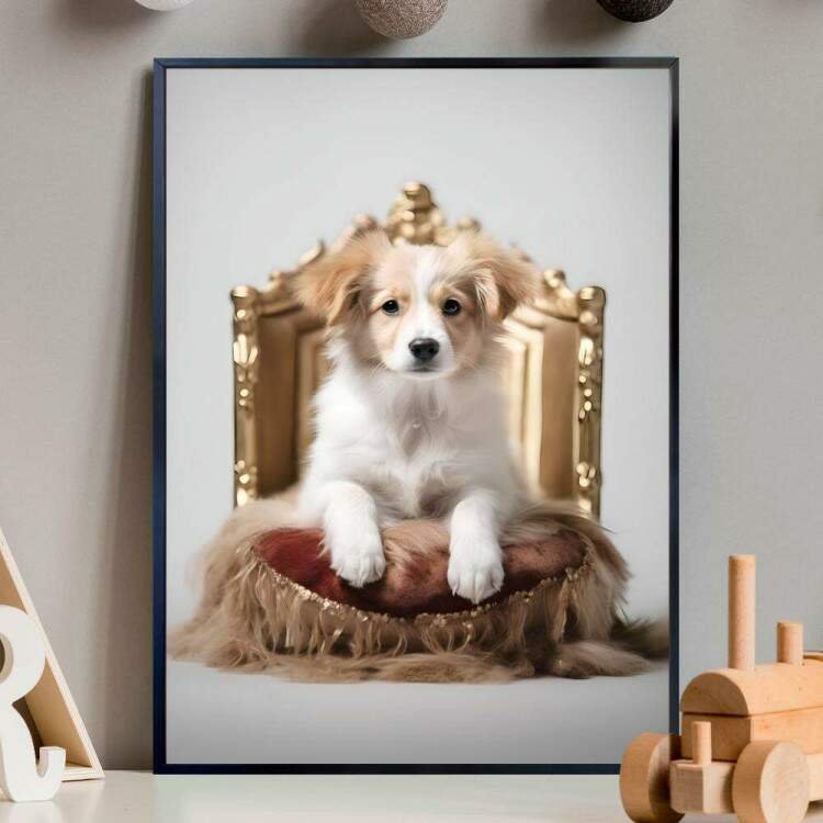 Quadro Decorativos de Animais Cachorro em Caminha Luxuosa