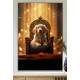 Quadro Decorativos de Animais Cachorro em Caminha Luxuosa com Fundo Brilhoso