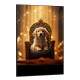 Quadro Decorativos de Animais Cachorro em Caminha Luxuosa com Fundo Brilhoso
