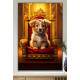 Quadro Decorativos de Animais Cachorro Fofo em Trono Luxuoso