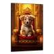 Quadro Decorativos de Animais Cachorro Fofo em Trono Luxuoso