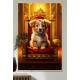 Quadro Decorativos de Animais Cachorro Fofo em Trono Luxuoso