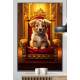 Quadro Decorativos de Animais Cachorro Fofo em Trono Luxuoso