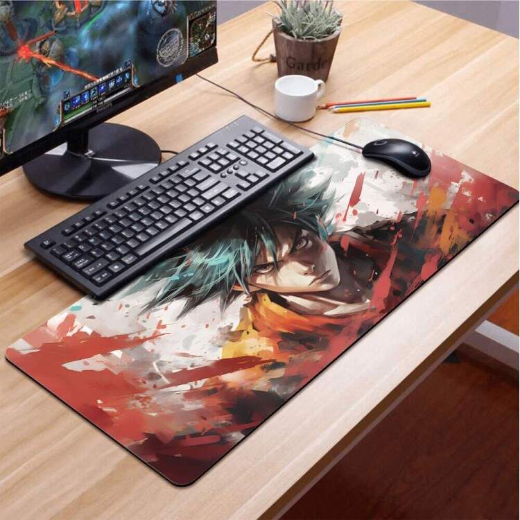 Mouse Pad Gigante 70x30cm Anime Desenho de Homem em Pintura