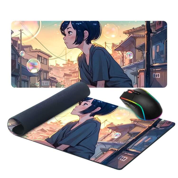 Mouse Pad Gigante 70x30cm Anime Desenho de Garota Chinesa