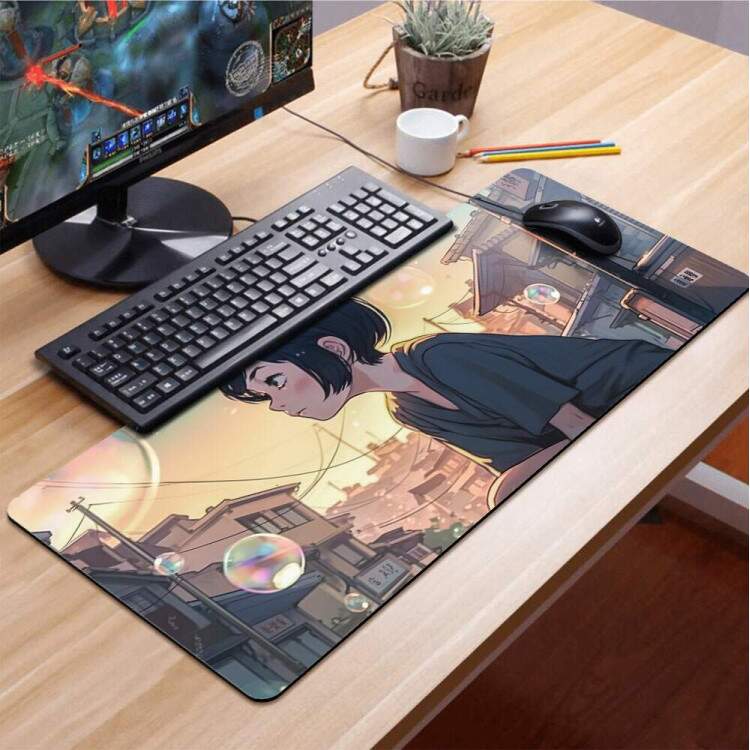 Mouse Pad Gigante 70x30cm Anime Desenho de Garota Chinesa