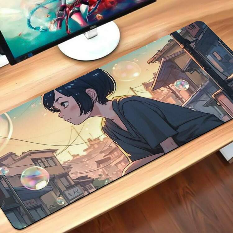 Mouse Pad Gigante 70x30cm Anime Desenho de Garota Chinesa