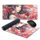 Mouse Pad Gigante 70x30cm Anime Desenho de Garota com Flores