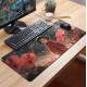 Mouse Pad Gigante 70x30cm Anime Desenho de Menina com Flores