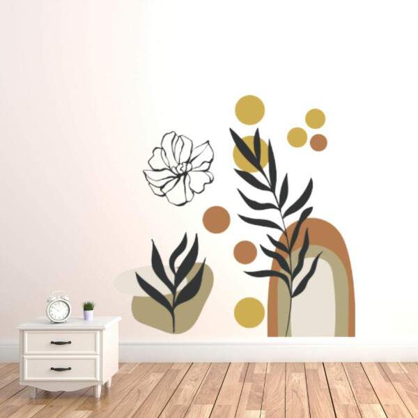 Adesivo de Parede Contemporneo Plantas Minimalistas Boho