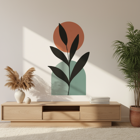 Adesivo de Parede Contemporneo Moderno Folha Conceitual Boho