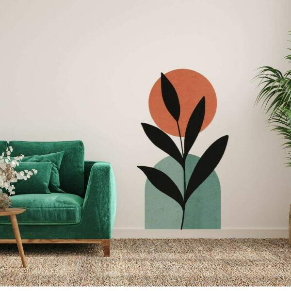Adesivo de Parede Contemporneo Moderno Folha Conceitual Boho