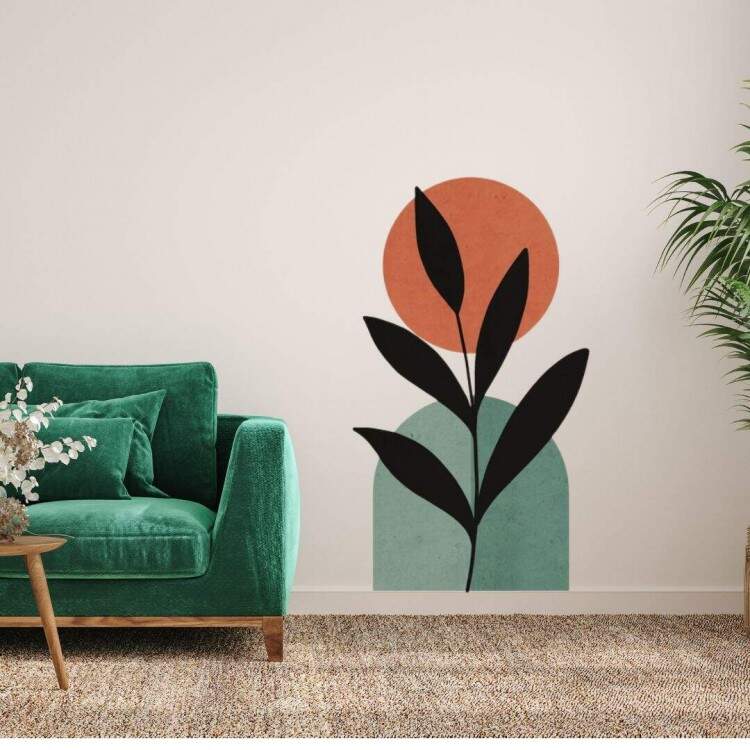Adesivo de Parede Contemporneo Moderno Folha Conceitual Boho