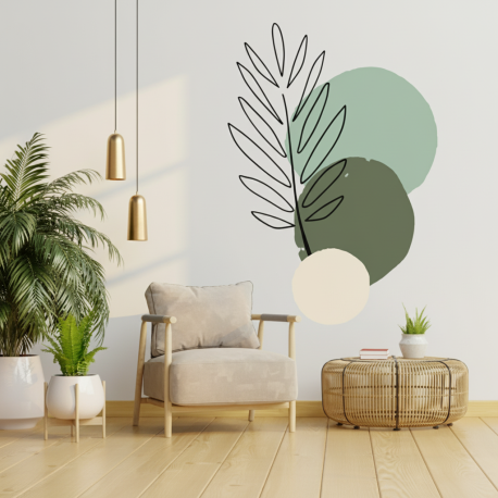 Adesivo Decorativo Contemporneo Moderno Verde Boho