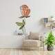 Adesivo Decorativo Floral Contempor�neo Rosa Moderna Minimalista Boho