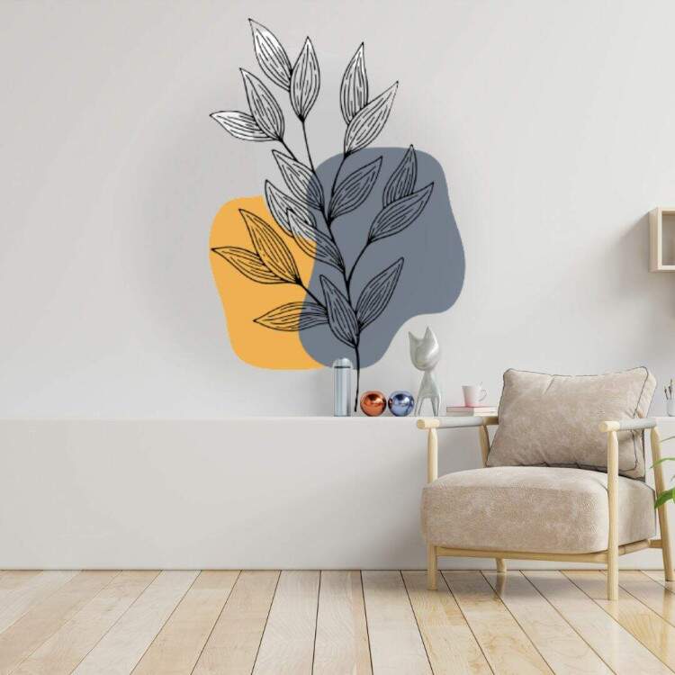 Adesivo de Parede Ramo de Planta Contempornea Boho