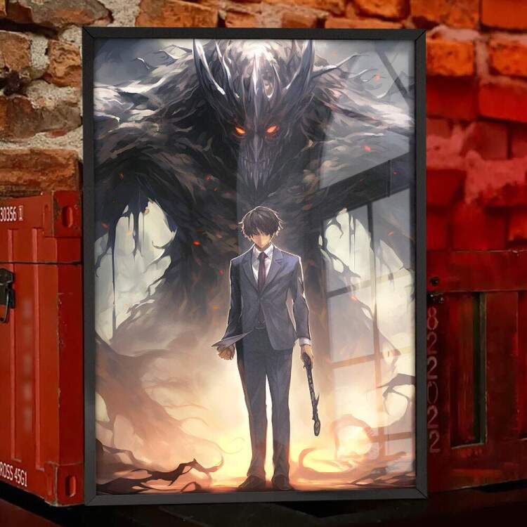 Quadro Decorativo Anime F Arte Inspirado em Ryuk e Light