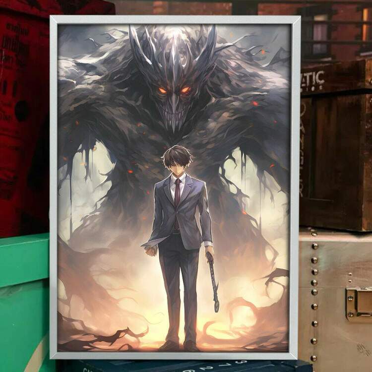 Quadro Decorativo Anime F Arte Inspirado em Ryuk e Light