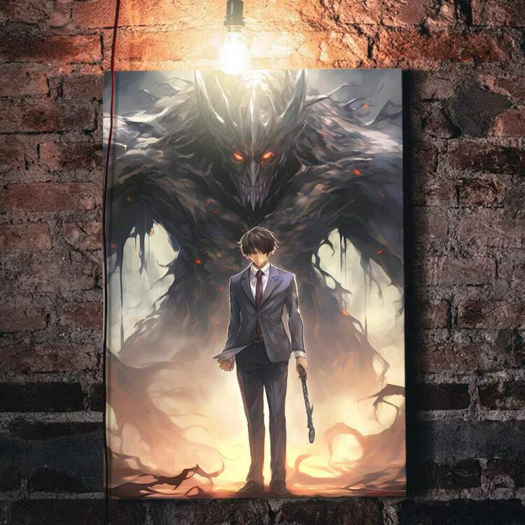 Quadro Decorativo Anime F Arte Inspirado em Ryuk e Light