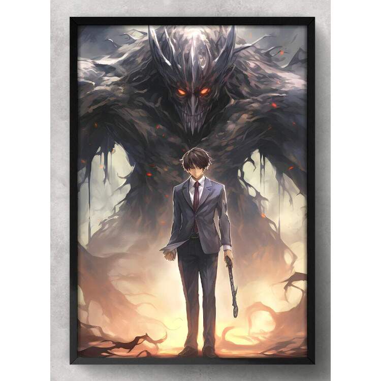 Quadro Decorativo Anime F Arte Inspirado em Ryuk e Light