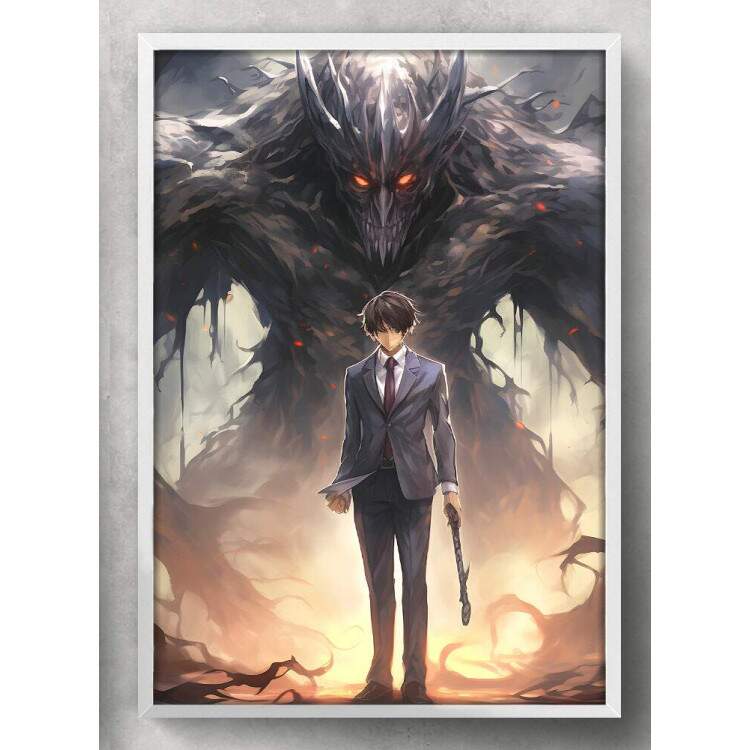 Quadro Decorativo Anime F Arte Inspirado em Ryuk e Light