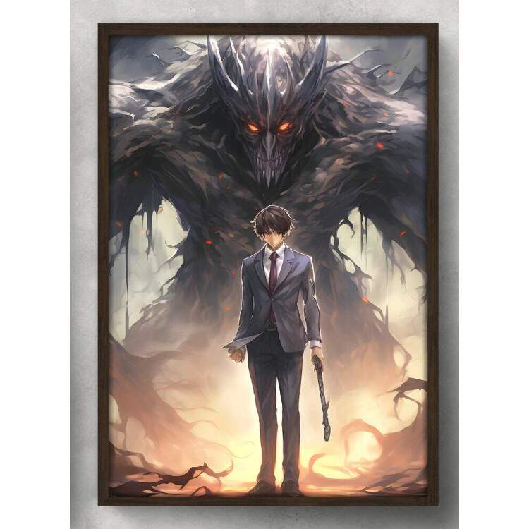 Quadro Decorativo Anime F Arte Inspirado em Ryuk e Light