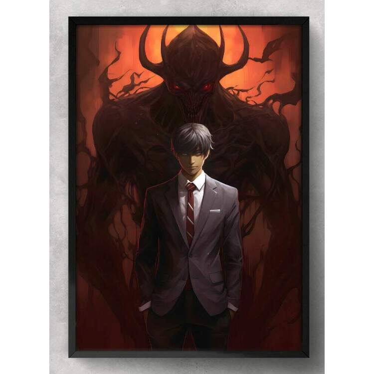 Quadro Decorativo F Arte Sombra de Monstro Inspirado em Ryuk e Light