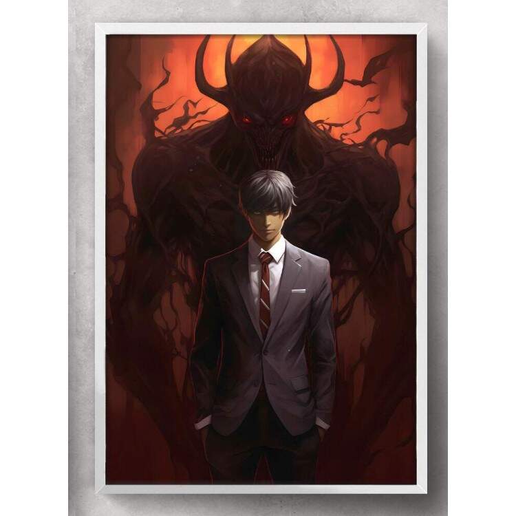 Quadro Decorativo F Arte Sombra de Monstro Inspirado em Ryuk e Light