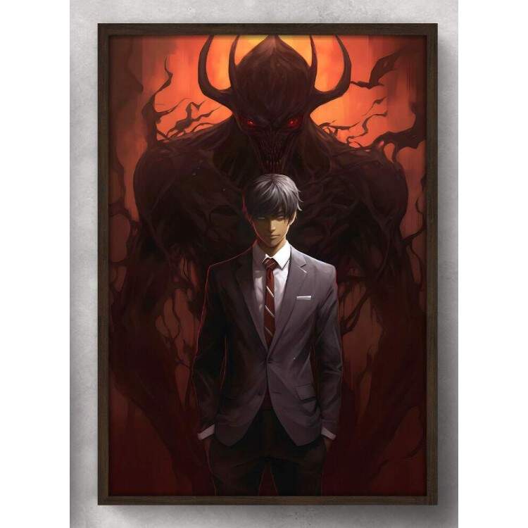 Quadro Decorativo F Arte Sombra de Monstro Inspirado em Ryuk e Light