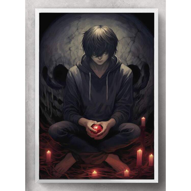 Quadro Decorativo F Arte Velas Inspirado em Ryuk e Light