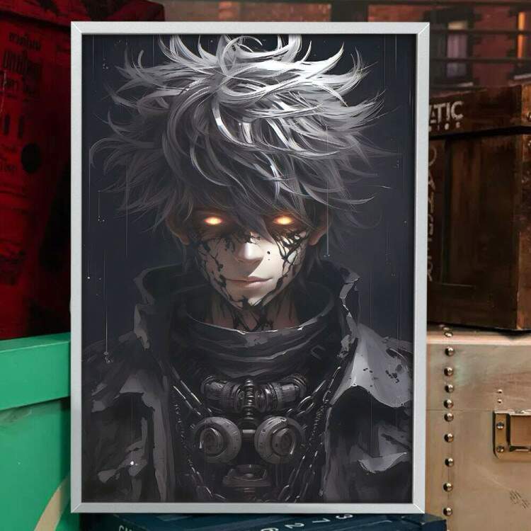 Quadro Decorativo F Arte Olhos Amarelos Inspirado em Ryuk e Light