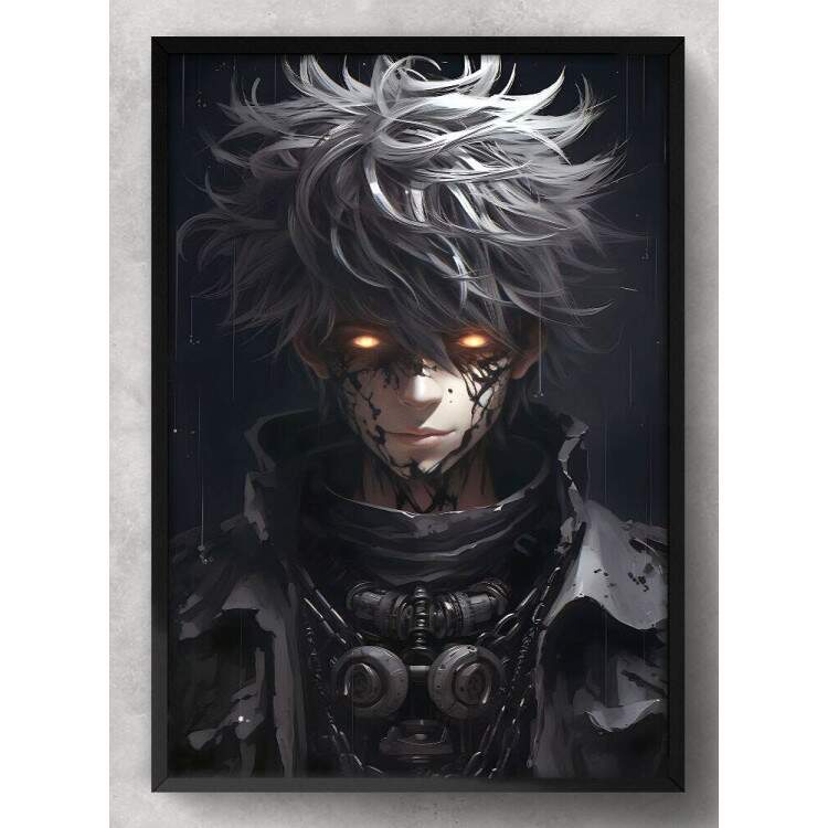 Quadro Decorativo F Arte Olhos Amarelos Inspirado em Ryuk e Light