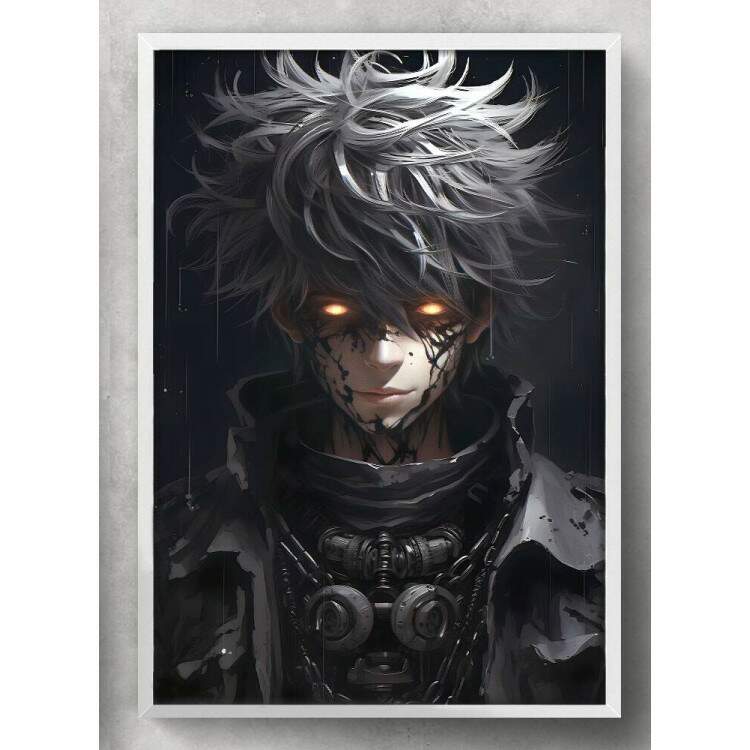 Quadro Decorativo F Arte Olhos Amarelos Inspirado em Ryuk e Light