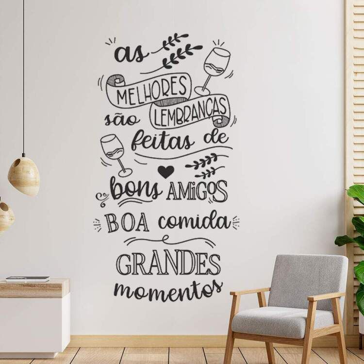 Adesivo de Parede Frase As Melhores Lembranas So Feitas de Bons Amigos