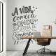 Adesivo de Parede Frase A Vida Come�a Onde Sua Zona de Conforto Termina