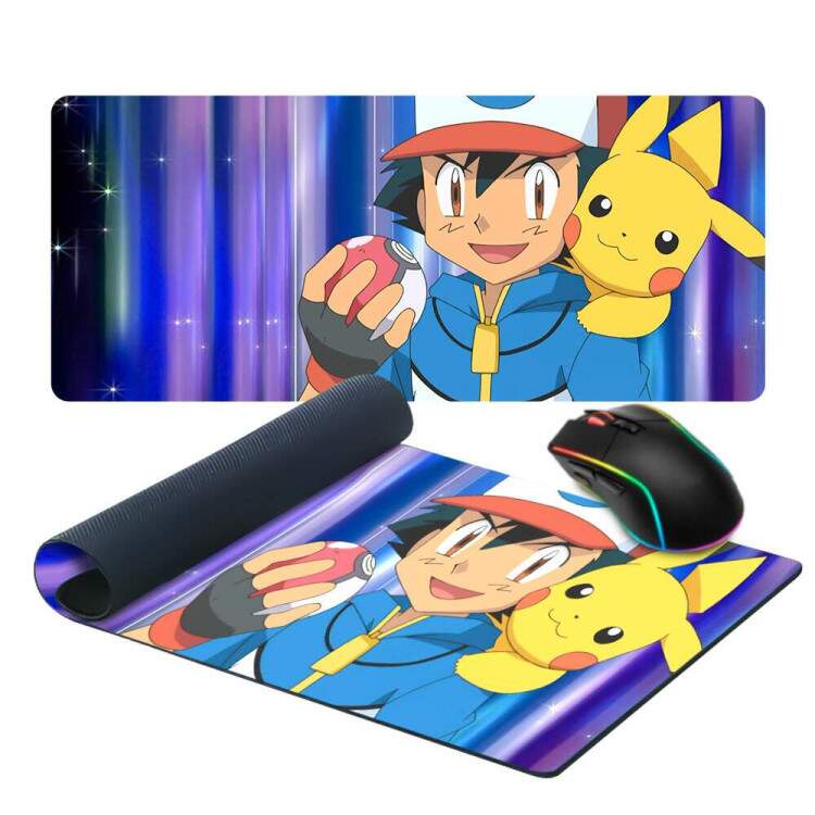 Mouse Pad Gigante 70x30cm Anime Pokemon Fundo Roxo