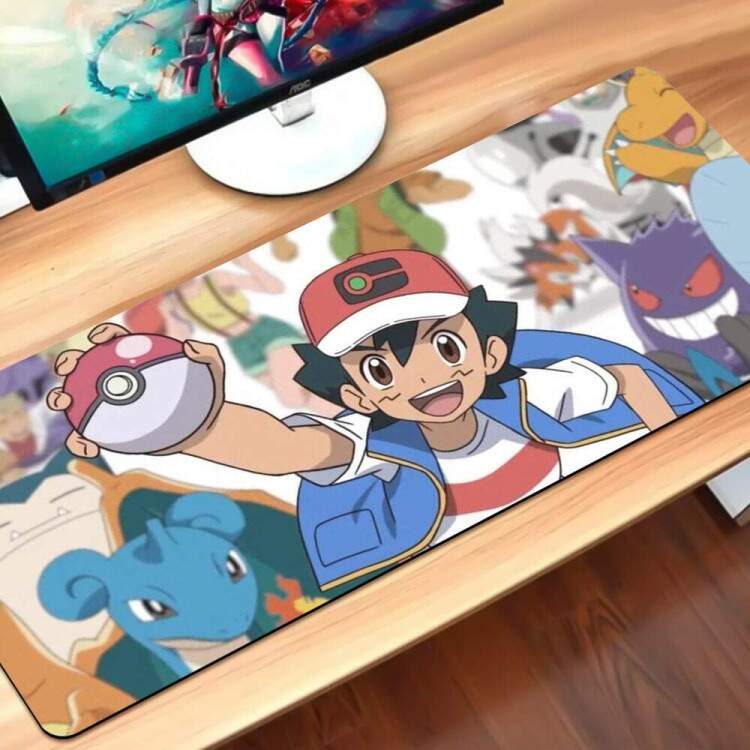 Mouse Pad Gigante 70x30cm Anime Pokemon Ash Ketchum