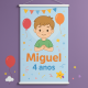 Banner Impresso em Lona Personalizado Infantil para Menino