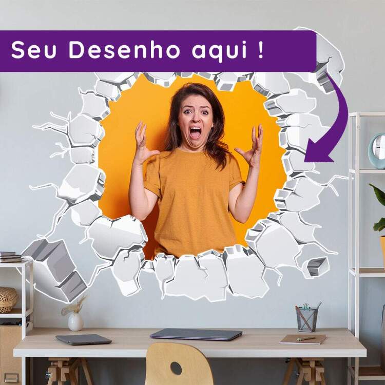 Adesivo Buraco na Parede Exploso Personalizado com Sua Imagem