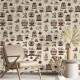 Papel de Parede Bege e Marrom Caf�