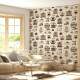 Papel de Parede Bege e Marrom Caf�