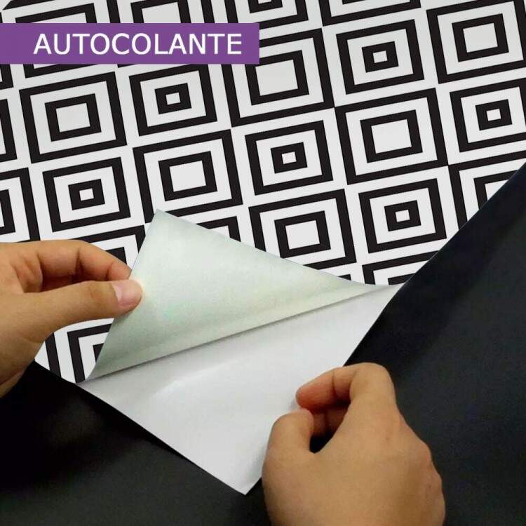 Papel de Parede Preto e Branco Formas de Quadrado