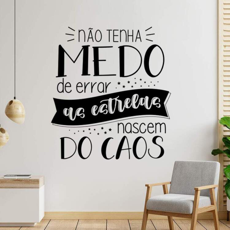 Adesivo de Parede Frase Motivacional No Tenha Medo de Errar