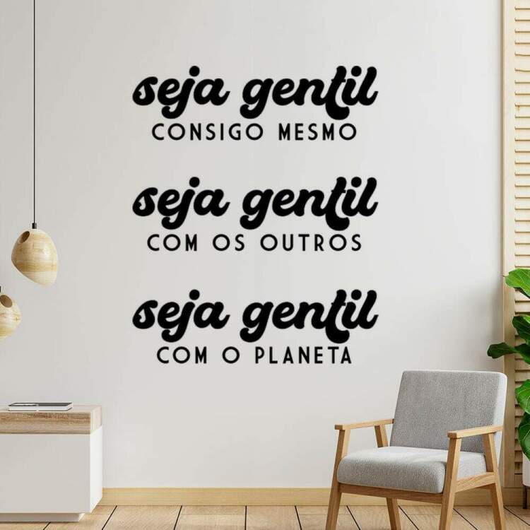 Adesivo de Parede Frase Para o Seu Lar Seja Gentil