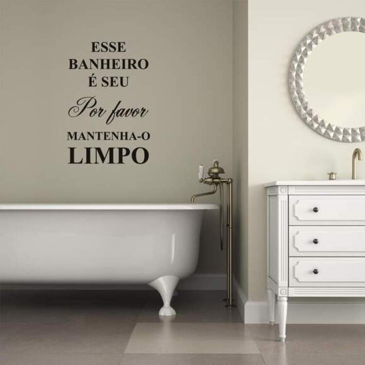 Adesivo Decorativo Para Parede de Banheiro Esse Banheiro  Seu