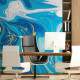Papel de Parede M�rmore Efeito Liqu�do Azul MP