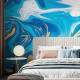 Papel de Parede M�rmore Efeito Liqu�do Azul MP