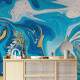 Papel de Parede M�rmore Efeito Liqu�do Azul MP