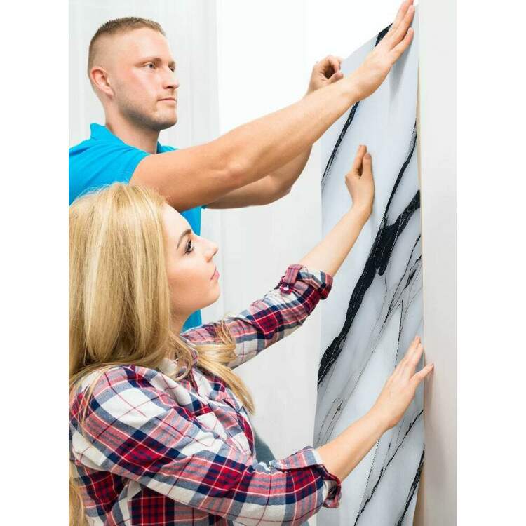 Papel de Parede Mrmore Branco e Cinza MP