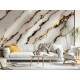 Papel de Parede M�rmore Branco com Detalhes Dourados Luxuosos MP